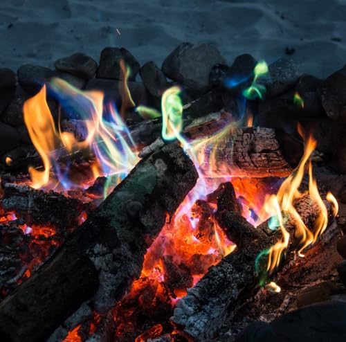 Mystical Fire Color Changing Packets – Colorful Fire Changer Packets 12pk | 12-pack color changing fire packets creates colorful flames in fire