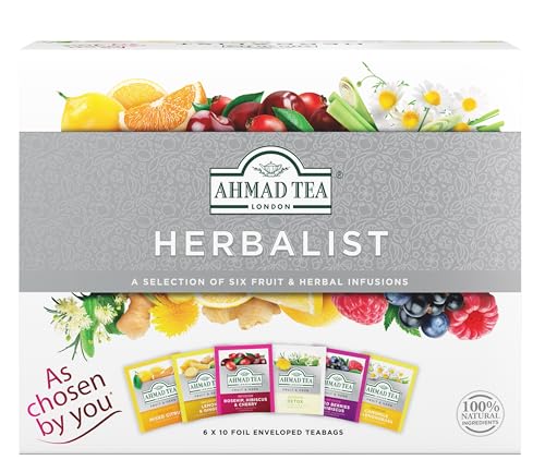 Ahmad Tea Green Tea, Evergreen Selection Pack Teabags, 60 Foil Teabags - Caffeinated & Sugar-Free