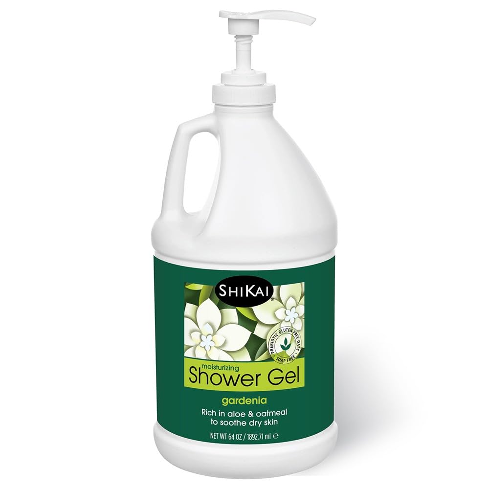 ShiKai Daily Moisturizing Shower Gel (Sandalwood, 12oz, Pack of 3) | Gentle Formula | Aloe Vera & Oatmeal for Soft, Healthy Skin | Dry Skin Relief