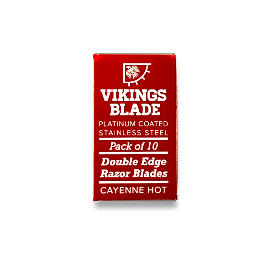 VIKINGS BLADE Double Edge Safety Razor Blades, 50x Blades, Swedish Steel + Platinum Coated, Replacement Razor Blades & Refills (Mild & Gentle)
