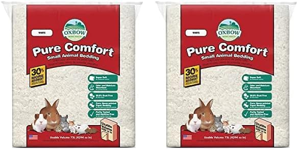 Oxbow Small Animal Bedding, Hamster, Guinea Pig, Rabbit, White, USA, 36 L | Pure Comfort, Hamster Bedding, Guinea Pig Bedding, Low Dust, Virgin Paper, Litter Box, Bunny, Rats, Gerbils, Chinchillas