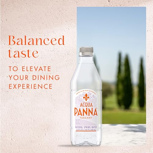 Acqua Panna Natural Spring Water, 16.9 Fl. Oz. Plastic Bottles, Pack of 24