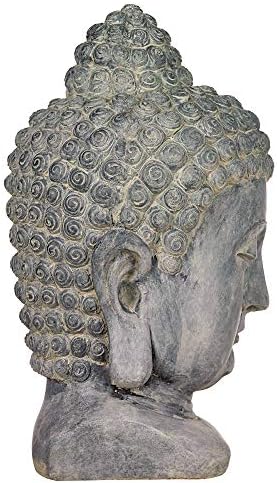 John Timberland Meditating Buddha Head 18 1/2" High Outdoor Statue | Sculpture Zen Asian Japanese Garden Decor Front Porch Patio Yard Outside Home
