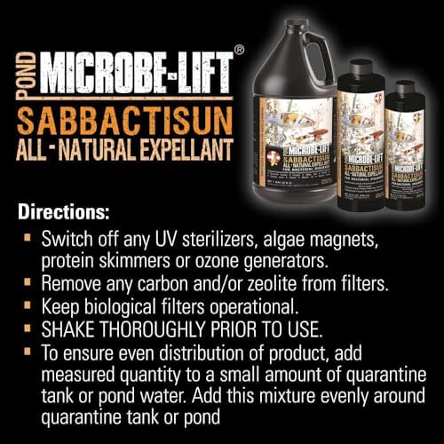 MICROBE-LIFT Sabbactisun Disease Treatment for Ponds and Outdoor Water Gardens, Disease Expellant for Pond Fish, 16 Fl Oz