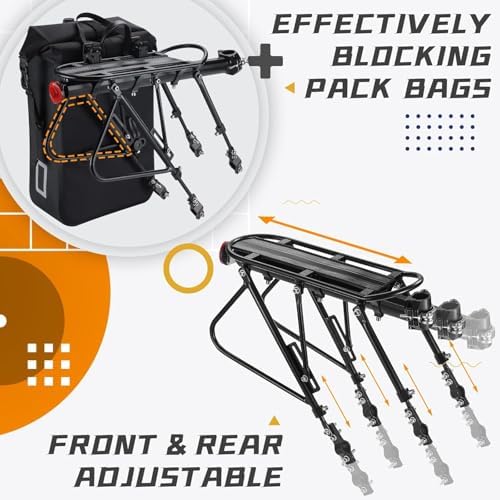 West Biking 220LB Solid Bearing Universal Adjustable Bike Cargo Rack Stand |  220LB high load-bearing capacity, quick disassembly design, universal for bicycles, suitable for Ebike