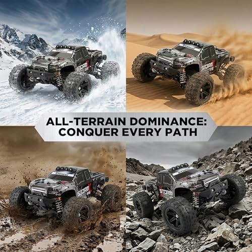 V3 1/14 Fast RC Cars for Adults, 4x4 Offroad Waterproof Monster Truck | 40+ mph High Speed Remote Control Drift Buggy Car , Electric Powered All Terrain Truggy with 2S Battery for Snow Sand