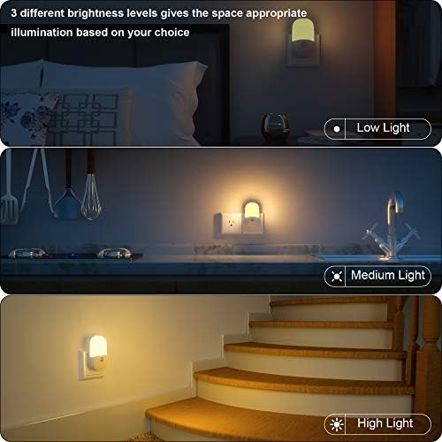 MAZ-TEK Plug in Motion Sensor Dimmable Night Light, Soft Warm White LED Nightlight with Dusk to Dawn Motion Sensor, Adjustable Brightness for Bedroom
