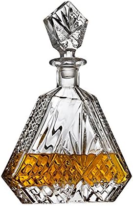 Whiskey Decanter for Liquor Scotch Bourbon or Wine, Irish cut Triangular - 750ml