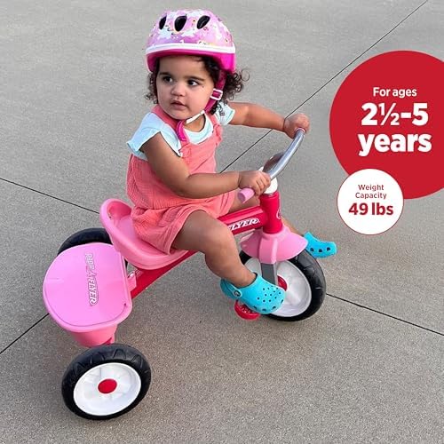 Radio Flyer Red Rider Trike, for Ages 2.5-5, Toddler Tricycle | Quiet Ride Wheels, Comfort Grip Handlebars, Easy Carry Seat Handle, Covered Storage Bin, (Amazon Exclusive)