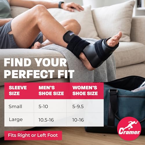 Cramer Dorsal Night Splint, Small, Foot Brace for Plantar Fasciitis Support, Lightweight Low-Profile Sleep Aid, Adjustable Arch Alignment Splint for Left or Right Foot, Slip-Resistant Fit
