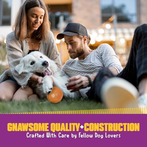 Gnawsome™ 4.5” Spiky Squeaker Ball Dog Toy - Extra Large, Cleans Teeth and Promotes Good Dental and Gum Health for Your Pet, Colors will vary