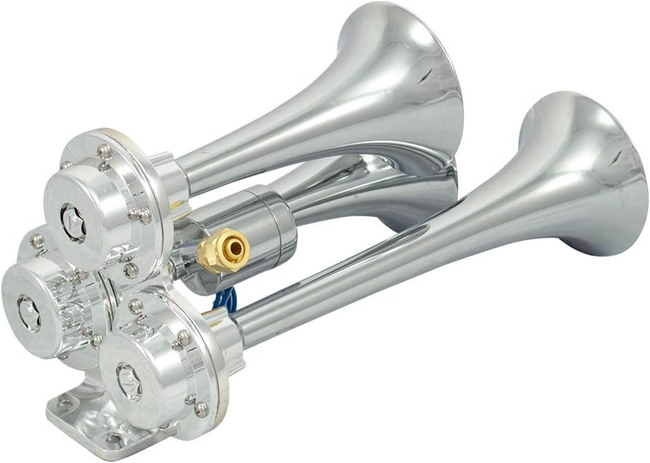 Caboose Chrome 12/24 Volt Air Horn Only - 3 Trumpets