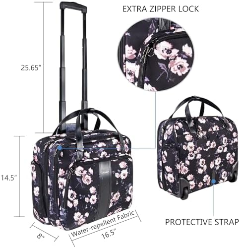 KROSER 15.6 Inch Rolling Laptop Computer Bag,Wheeled Briefcase for women