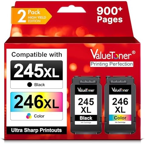 Valuetoner 245XL Ink Cartridge Replacement for Canon 245XL 246XL Combo Pack | PG-245XL CL-246XL for Pixma TR4520 TR4527 MG2522 MG2520 MX490 MX492