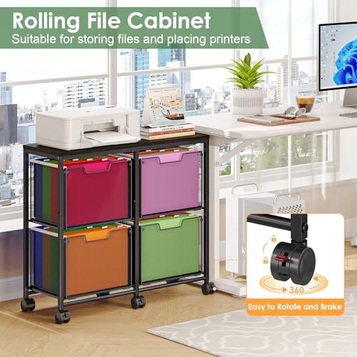 Sbanmao 4 Drawer Lateral File Cabinet, Mobile Filing Cabinet