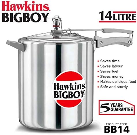 Hawkins Bigboy Aluminum Pressure Cooker, 14 Litres