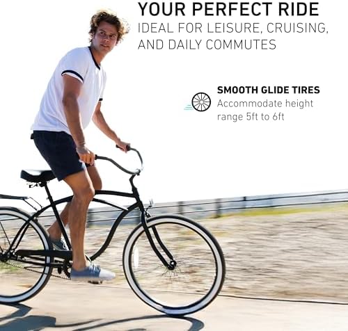 sixthreezero Around The Block Men's Beach Cruiser Bike, Hybrid Bicycle with Rear Rack