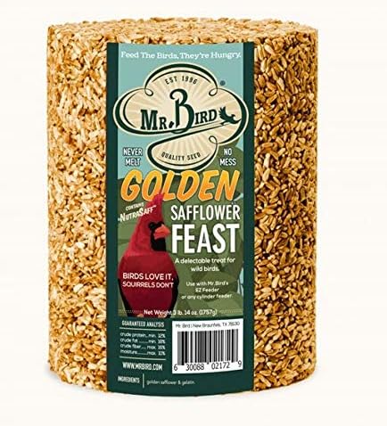 Mr. Bird Golden Safflower Cylinder Large Seed Cylinder 62 oz.