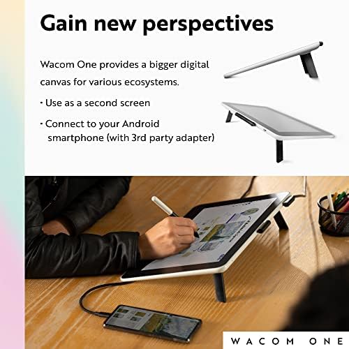 Wacom One HD Creative Pen Display, Drawing Tablet with Screen, 13.3" Graphics Monitor, Works with Mac, PC & Chromebook, Photo/Video Editing