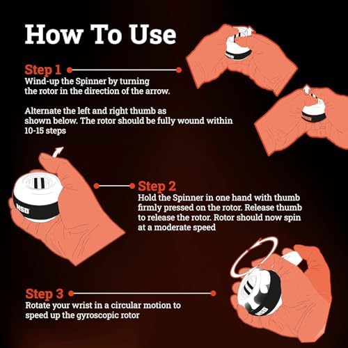 Manual Thumb Wind Start NSD Spinner Gyro Ball with Counter – Up to 18
