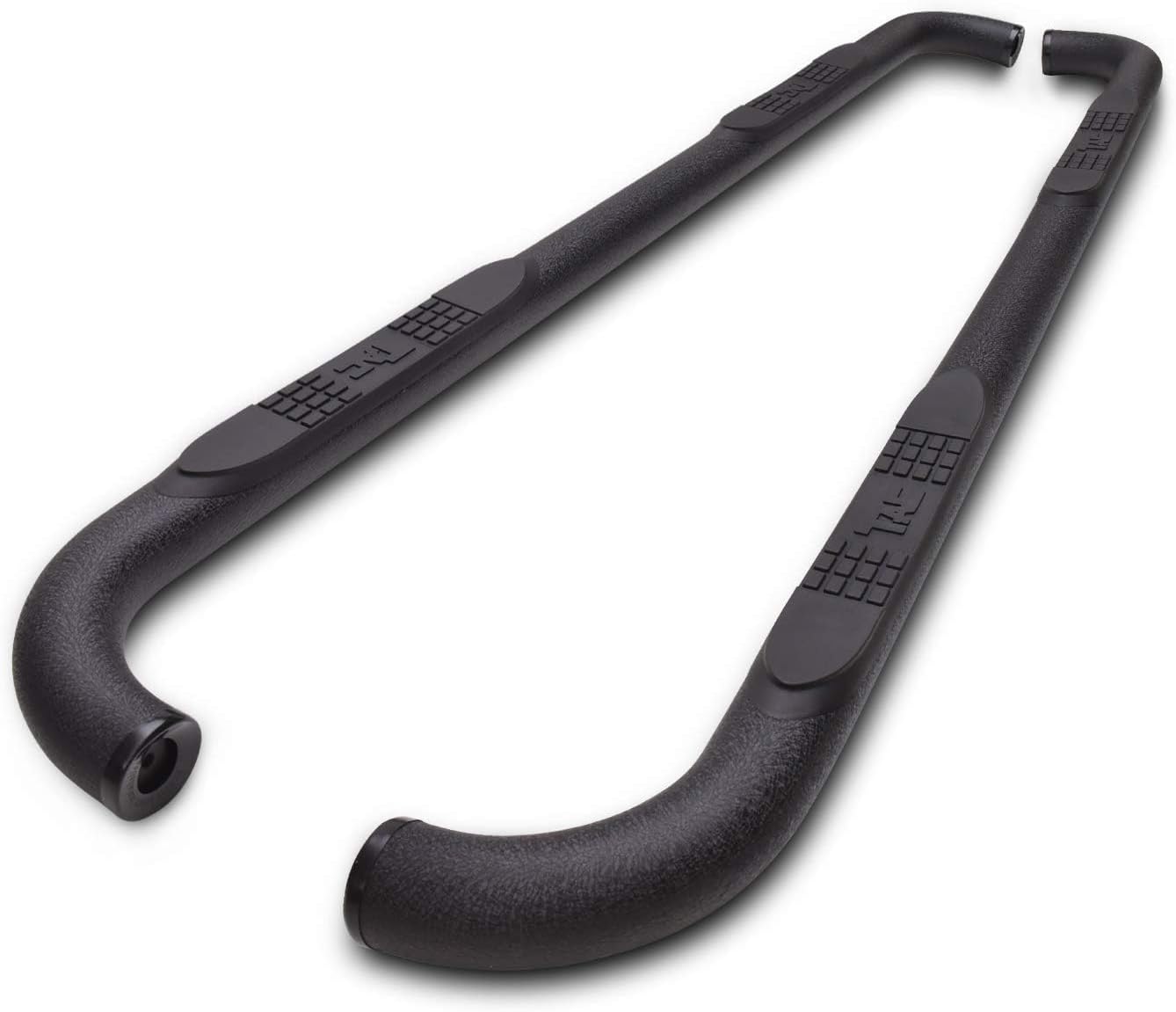 TAC Side Steps Fit Chevy Silverado/GMC Sierra 1999-2018 1500 & 1999-2019 2500/3500 Extended/Double Cab (Excluding C/K Classic) (Body Mount) Truck Pickup 3" Black Side Bars Nerf Bars 2 Pieces