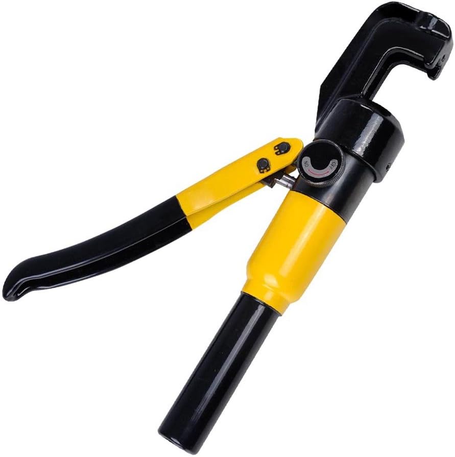Yescom 10 Ton Hydraulic Crimping Tool Wire Crimper with 9 Hex Dies | Ideal for 3/16" to 1/8" cable railing system tensioning & 12 to 2/0 AWG electrical battery lug terminals, YES0584
