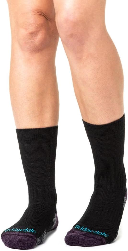 Bridgedale Hike Lightweight Trail Merino Endurance Boot Womens Walking Socks Large Black Purple