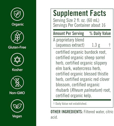 Flora - Flor-Essence - Gentle Detox Tea for a Full-Body Cleanse - Contains Organic Slippery Elm Bark, Rhubarb, Burdock Root & More - Vegan, Non-GMO & Gluten-Free - 17 fl. oz.