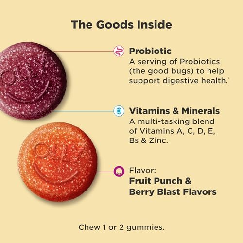 OLLY Kids Multivitamin & Probiotic Gummy, Digestive Support - 70 Count