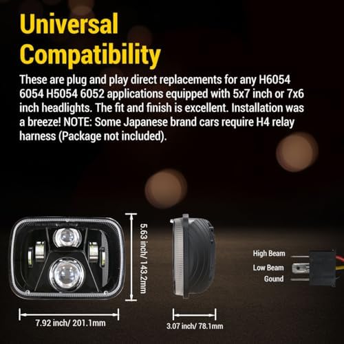 5x7 7x6 inch LED Headlights