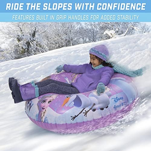 GoFloats Winter Snow Tubes - Choose from Unicorn, Disney's Frozen, Ice Dragon, Polar Bear, Penguin, Flamingo - Inflatable Sled for Kids and Adults