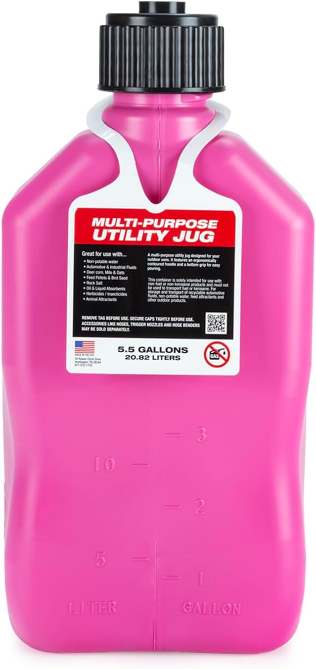 VP Racing 4x3812+3044B Motorsport Jug 5.5 Gallon Pink 4 Pack - Deluxe Hose, Tight Seal