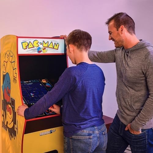 Arcade1Up Pac-Man Deluxe Arcade Gaming Cabinet, 14 Classic Games | Real Feel Joysticks and Buttons, 17-Inch Color Screen