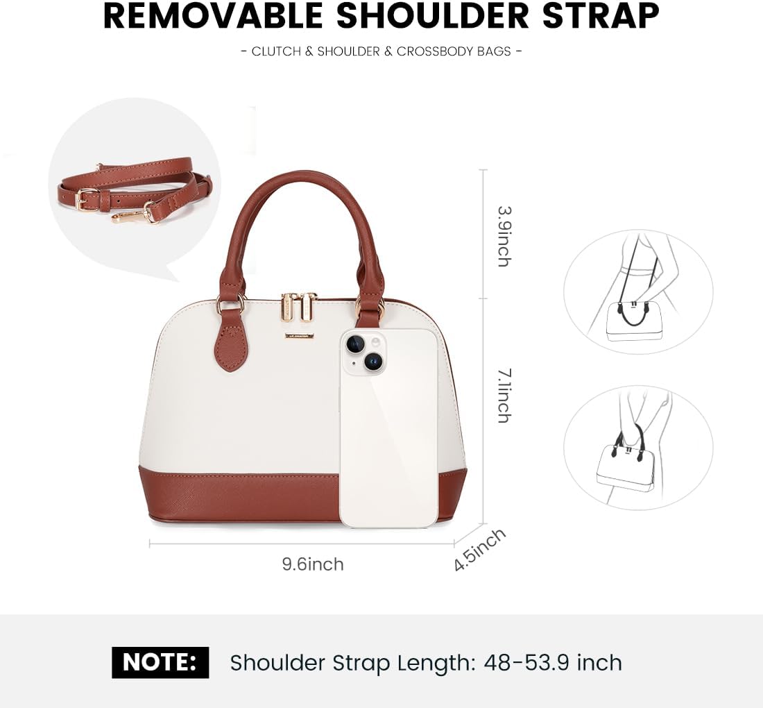 LOVEVOOK Purse for Women, Crossbody Dome Satchel Handbag with Double Zip