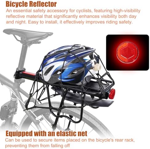 HOMEE Rear Bike Rack, Bike Cargo Racks Frame for 26"-29" Frames | Aluminum Alloy Universal Adjustable Cycling Equipment Stand Footstock Bicycle Luggage Carrier with Tools and Reflector