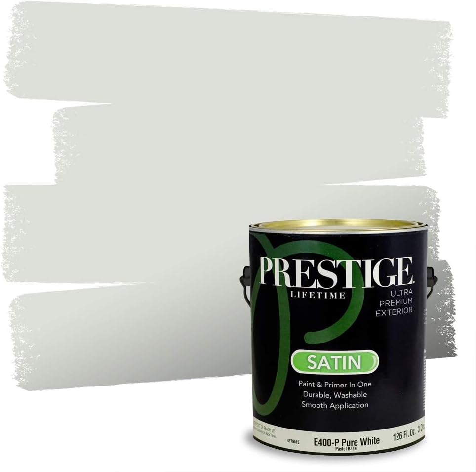 PRESTIGE Paints Exterior Paint and Primer In One, 1-Gallon, Flat, Comparable Match of Sherwin Williams* Coastal Plain*