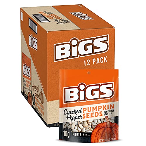 BIGS Pumpkin Seeds, Simply Salted Homestyle Flavor, 5 oz. (Pack of 12)