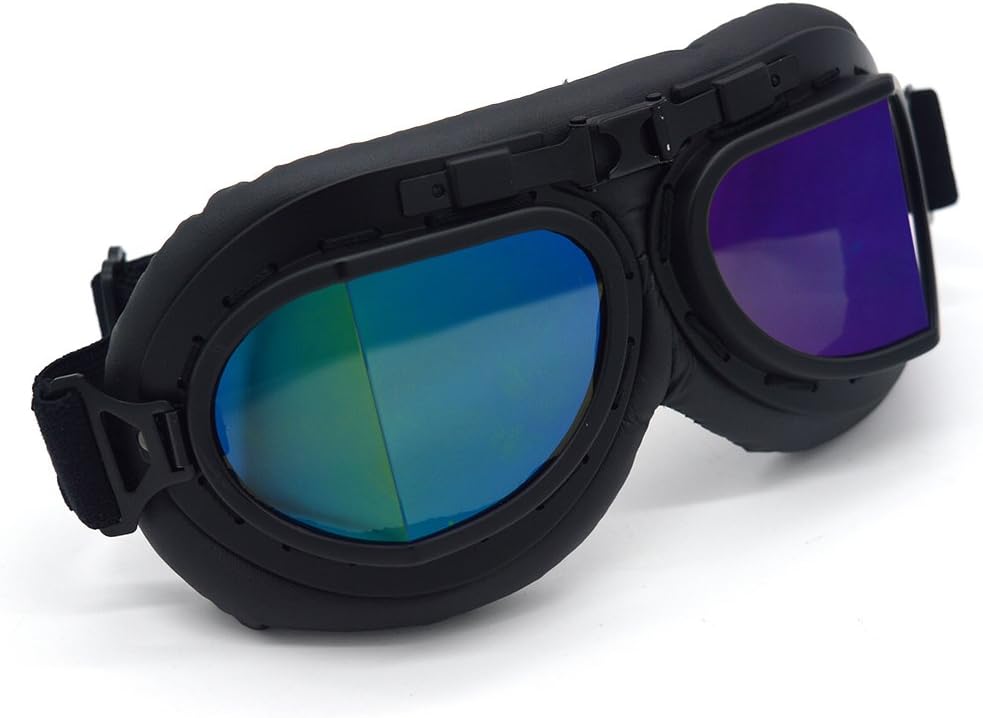 Motorcycle Goggles Anti Fog&Wind&Dust&Sand Aviator Pilot Motocross | Dirt Bike Atv Riding Goggles with Yellow Lens,Fit Over Glasses or Helmet