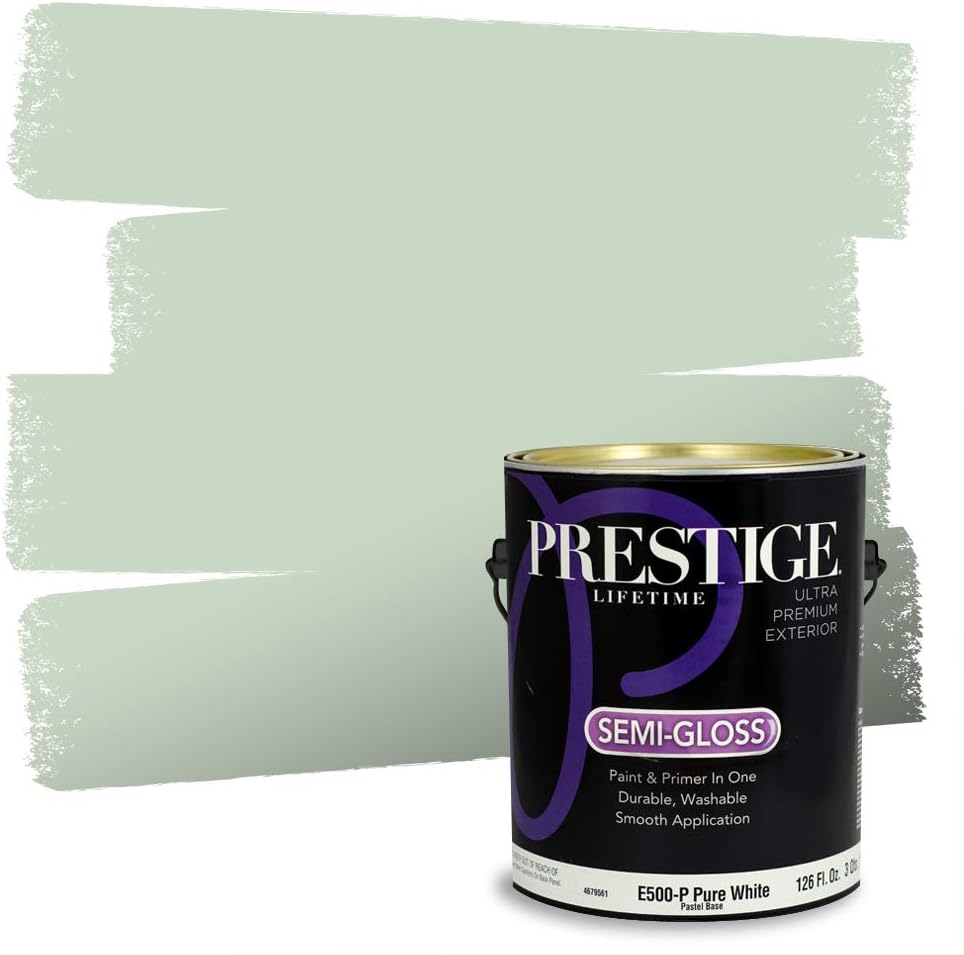 PRESTIGE Paints Exterior Paint and Primer In One, 1-Gallon, Semi-Gloss, Comparable Match of Sherwin Williams* Shamrock*