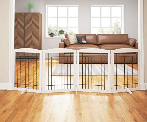 PAWLAND Extra Wide Foldable Dog gate for Doorway, Indoor, 72“ Wide, 30" H