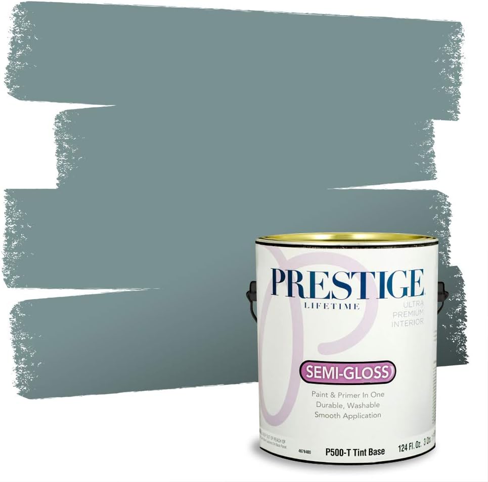PRESTIGE Paints E100-T-SW6241 Exterior Paint and Primer in One, 1-Gallon, Flat, Comparable Match of Sherwin Williams Aleutian, 1 Gallon, SW18-Aleutian