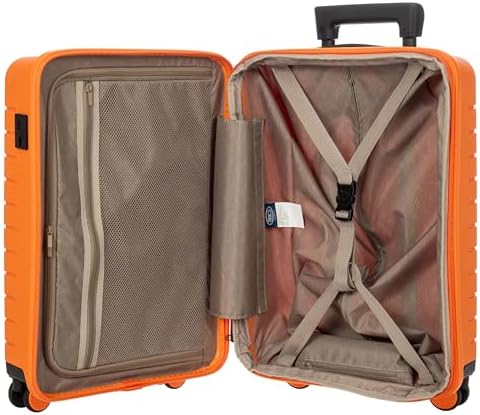 Bric's B|Y Ulisse Checked Luggage with Spinner Wheels – Expandable Lightweighted Hard Shell Suitcase, TSA Combination Lock - Removeable Wash Bag Included - 30 Inch, Mango