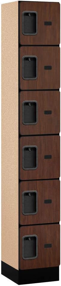 Salsbury Industries 36365MAH Six Tier Box Style Designer Wood Locker, 6' 3" x 15", Mahogany