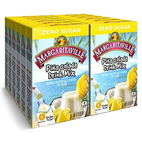 Singles To Go! Margaritaville Water Drink Mix, Pina Colada, 72 Packets