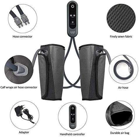 QUINEAR Air Compression Leg Massager for Circulation & Pain Relief, Calf Massagers with 2 Modes & 3 Intensities