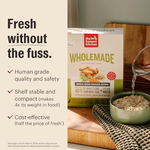 The Honest Kitchen Human Grade Wholemade™ Dehydrated Whole Grain Dog Food - Complete & Balanced Meal or Topper - Beef & Oat