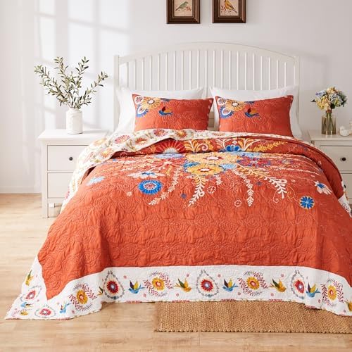Greenland Home Barefoot Bungalow Topanga Quilt Set, 3-Piece Full/Queen, Multi