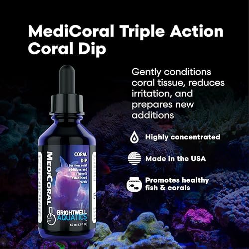 Brightwell Aquatics MediCoral - Coral Dip for New Coral Additions and to Benefit Established Corals , 30-ml
