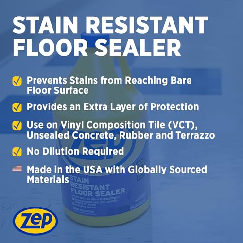 Zep Stain Resistant Floor Sealer - 1 Gallon - ZUFSLR128 - Durable, Long Lasting Seal