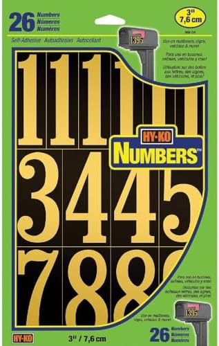Hy-Ko 3 In. Polyester Adhesive Number Set, 26 Numbers - 1 Each